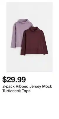 H&M 2-pack ribbed jersey mock turtleneck tops offer