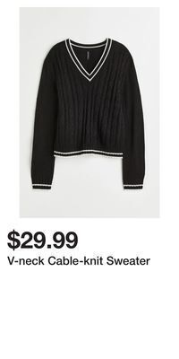 H&M V-neck cable-knit sweater offer