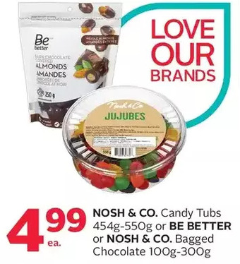 Rexall Nosh & co. candy tubs or be better or nosh & co. bagged chocolate offer