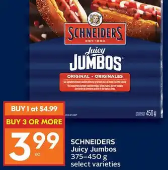Foodland Schneiders Juicy Jumbos 375-450 g offer