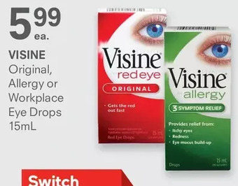 Guardian Pharmacy Visine original, allergy or workplace eye drops offer