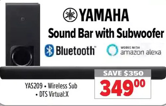 2001 Audio Video Yamaha sound bar with subwoofer offer