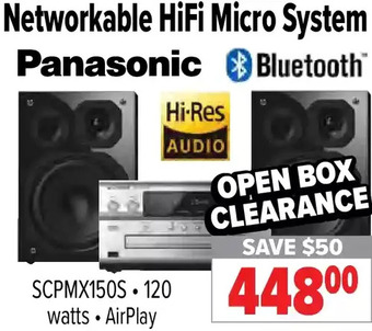 2001 Audio Video Panasonic networkable hifi micro system offer