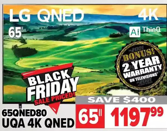2001 Audio Video Lg 65" uqa 4k qned offer
