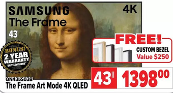 2001 Audio Video Samsung the frame art mode 4k qled 43" offer