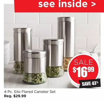 Kitchen Stuff Plus 4 pc. silo flared canister set offer