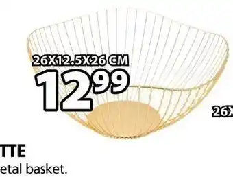 JYSK Otte Metal Basket 26x12.5x26 cm offer