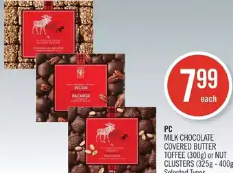 Shoppers Drug Mart Pc milk chocolate covered butter toffee or nut clusters offer