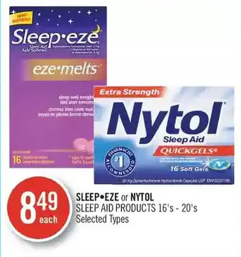Shoppers Drug Mart Sleep.eze or nytol sleep aid products offer