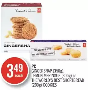 Shoppers Drug Mart Pc gingersnap, lemon meringue or the world's best shortbread cookies offer