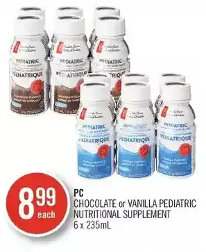 Shoppers Drug Mart Pc chocolate or vanilla pediatric nutritional supplement offer