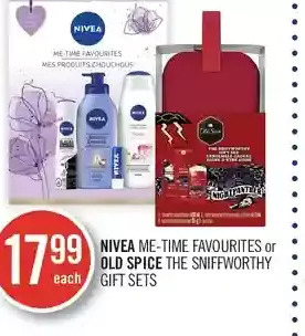 Shoppers Drug Mart Nivea me-time favourites or old spice the sniffworthy gift sets offer