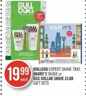 Shoppers Drug Mart Bulldog expert shave trio, harry's shave or dsc dollar shave club gift sets offer