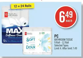 Shoppers Drug Mart Pc bathroom tissue offer