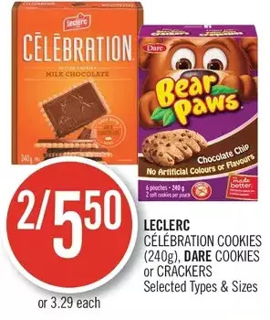 Shoppers Drug Mart Leclerc celebration cookies, dare cookies or crackers offer