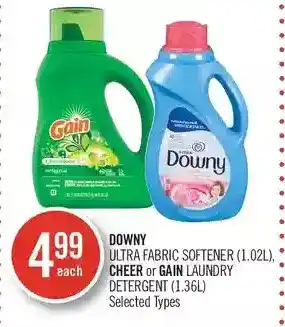 Shoppers Drug Mart Downy ultra fabric softener, cheer or gain laundry detergent offer