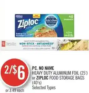 Shoppers Drug Mart Pc, no name heavy duty aluminum foil or ziploc food storage bags offer