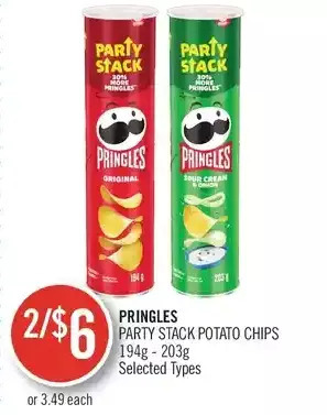 Shoppers Drug Mart Pringles party stack potato chips offer