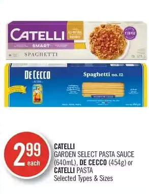 Shoppers Drug Mart Catelli garden select pasta sauce, de cecco or catelli pasta offer