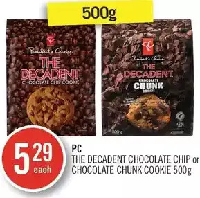 Shoppers Drug Mart Pc the decadent chocolate chip or chocolate chunk cookie offer