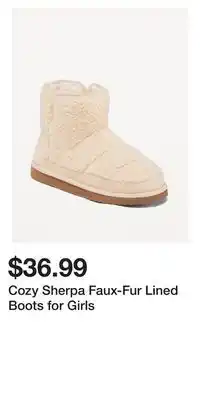 Cozy sherpa faux-fur lined boots for girls