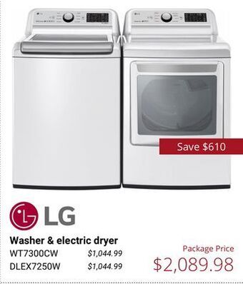 Canadian Appliance Source Lg washer & electric dryer offer