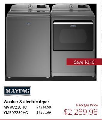 Canadian Appliance Source Maytag washer & electric dryer offer