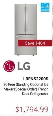 Canadian Appliance Source Lg free standing optional ice maker french door refrigerator offer