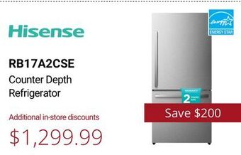 Canadian Appliance Source Hisense counter depth refrigerator offer