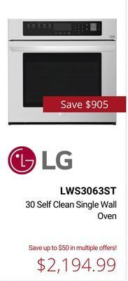 Canadian Appliance Source Lg 30 self clean single wall oven offer