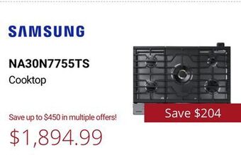 Canadian Appliance Source Samsung cooktop offer