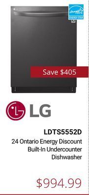 Canadian Appliance Source Lg 24 ontario energy discount built-in undercounter dishwasher offer
