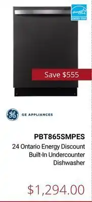 Canadian Appliance Source Ge appliances 24 ontario energy discount built-in undercounter dishwasher offer