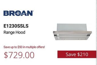 Canadian Appliance Source Broan range hood offer