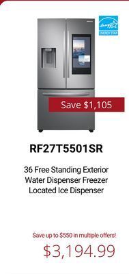 Canadian Appliance Source Samsung 36 free standing exterior water dispenser freezer located ice dispenser offer