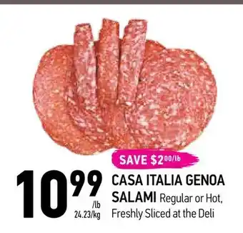 Coppa's Fresh Market Eli
10109999/lb
24.23/kg
save $200/lb
casa italia genoa
salami regular or hot,
freshly sliced at the deli offer