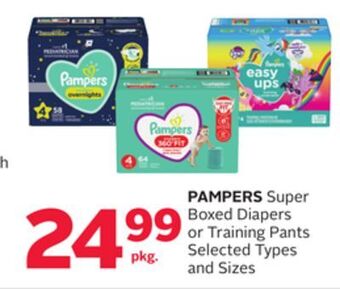 Rexall Pampers super boxed diapers or training pants offer