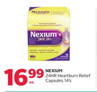 Rexall Nexium 24hr heartburn relief capsules 14's offer