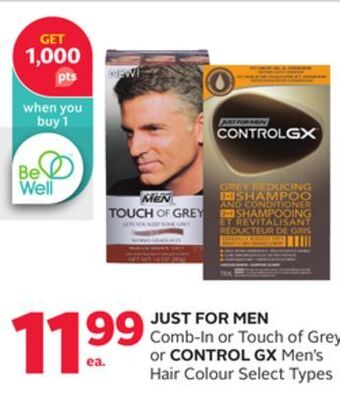 Rexall Just for men comb-in or touch of grey or control gx men's hair colour offer
