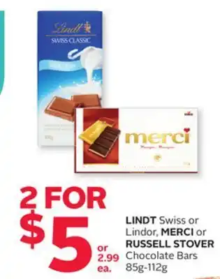 Rexall Lindt swiss or lindor, merci or russell stover chocolate bars offer
