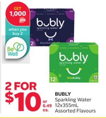 Rexall Bubly sparkling water offer