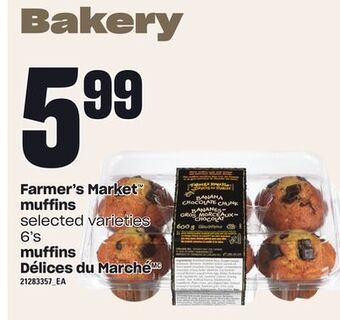 Independent City Market Farmer's market™ muffins, 6's offer