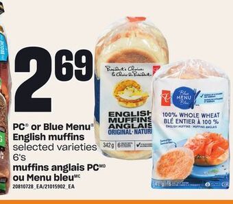 Independent City Market Pc® or blue menu® english muffins, 6's offer
