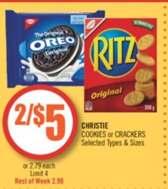 Shoppers Drug Mart Christie cookies or crackers offer