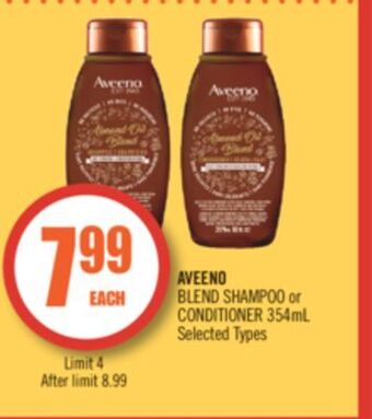 Shoppers Drug Mart Aveeno blend shampoo or conditioner offer