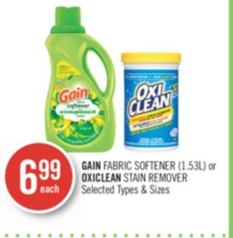 Shoppers Drug Mart Gain fabric softener (1.53l) or oxiclean stain remover offer
