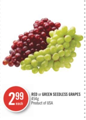 Shoppers Drug Mart Red or green seedless grapes offer