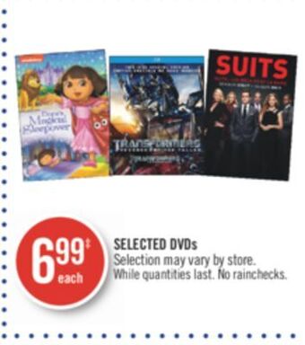 Shoppers Drug Mart Selected dvds offer