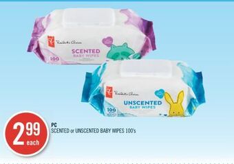 Shoppers Drug Mart Pc scented or unscented baby wipes 100's offer