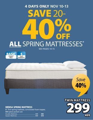 JYSK Mensa spring mattresses offer